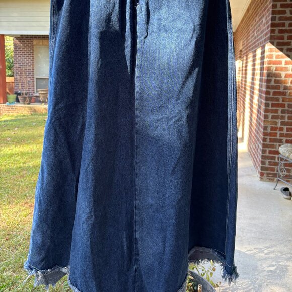 Raw Hem Denim Maxi Skirt by Lioness Size XL - Picture 2 of 3